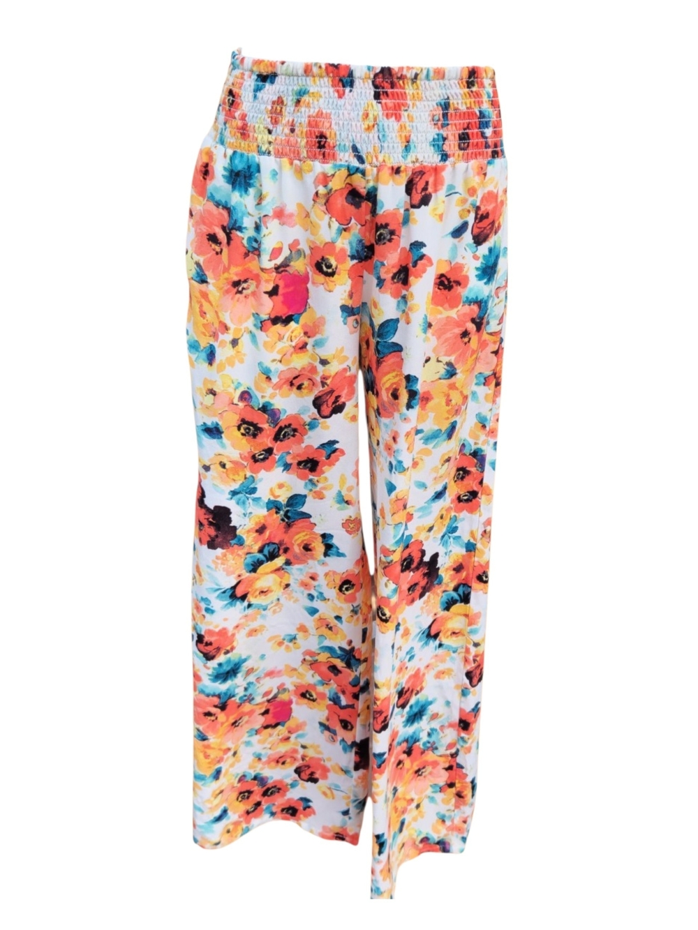Joe Benbasset Floral Wide‑Leg Pants | Smocked Waist | Medium NWOT